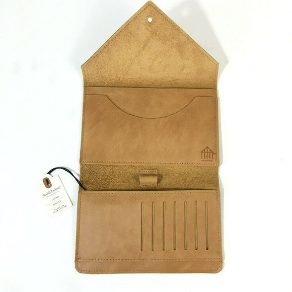 Hearth And Hand With Magnolia Leather Wallet Envelope Style Cognac Brown - Picture 6 of 9